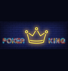 Poker King Neon Text With Crown