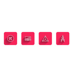 Set Line Pi Symbol Laptop With Graph Chart