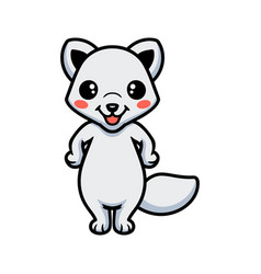 Cute Little Arctic Fox Cartoon Standing