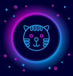 Glowing Neon Line Tiger Zodiac Sign Icon Isolated