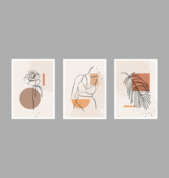 Modern Abstract Line Minimalistic Women Faces