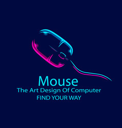 Mouse Computer Logo Line Pop Art Portrait