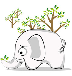 Cartoon Cute Little White Elephant