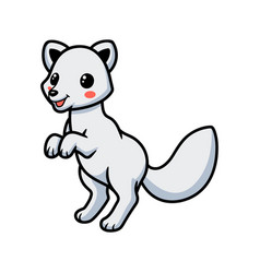 Cute Little Arctic Fox Cartoon Standing