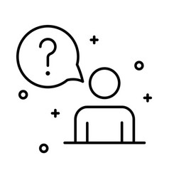 Man Question Line Icon On Transparent