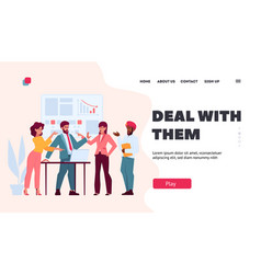 Business Team Conflict Landing Page Template