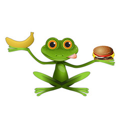 Green Frog Chooses Food