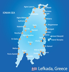 Island Of Lefkada In Greece Map