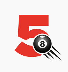 Letter 5 Billiards Or Pool Logo Design