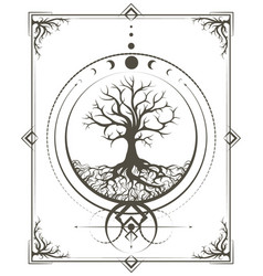 Moon Phases And Tree Of Life In Sacred Geometry