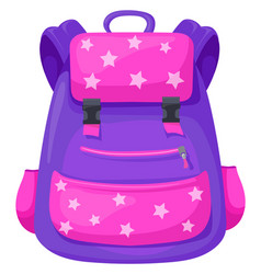 School Girl Backpack Cartoon Icon Pink Bag