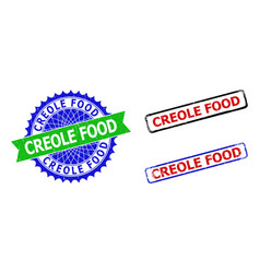 Creole Food Rosette And Rectangle Bicolor Seals