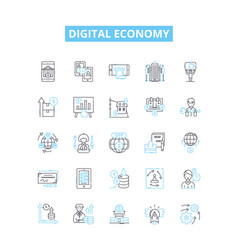 Digital Economy Line Icons Set