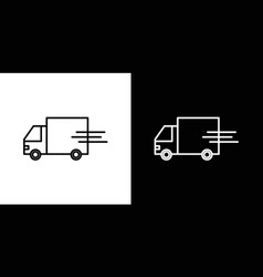 Moving Truck Icon Set Delivery Van Symbol Fast