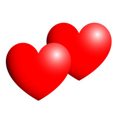 Heart red color two items with view ballon Vector Image