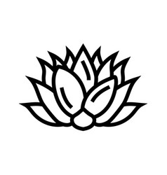 Lotus Flower Yoga Relax Line Icon