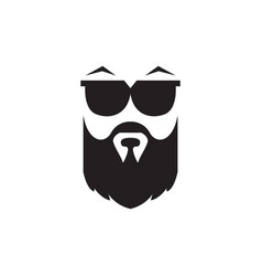 Old Man Cool Face With Beard And Sunglasses Logo