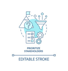 Prioritize Stakeholders Turquoise Concept Icon