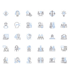 White-collar Work Line Icons Collection