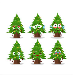 Christmas Tree Cartoon Character With Sad