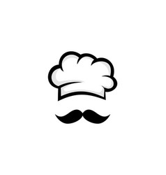 Creative Chef Hat Mustache Logo Design