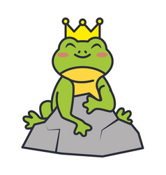 Frog With Crown In Rock