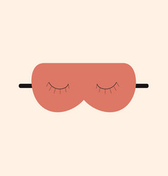 Red Sleep Mask On Beige Background