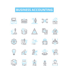 Business Accounting Line Icons Set