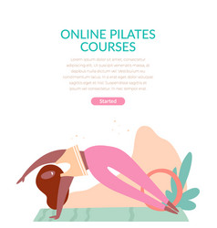 Online Pilates Courses Poster Woman Doing Exercise