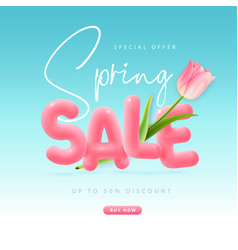 Spring Big Sale Poster With Full Blossom Tulip