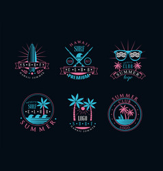 Surf Club Logo And Summer Retro Label Design