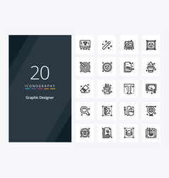 20 Graphic Designer Outline Icon For Presentation