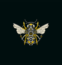 Abstract Bee Steam Punk Logo