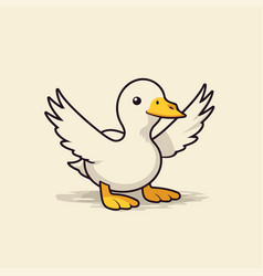 Duck Cartoon Of A Cute Duck With Wings