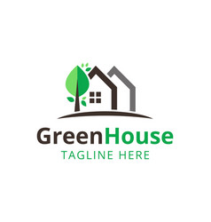 Green House Logo Design Eco House Logo Icon