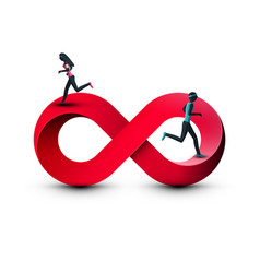 Joggers Running On Infinity Symbol