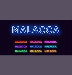 Neon Malacca Name City In Malaysia Text