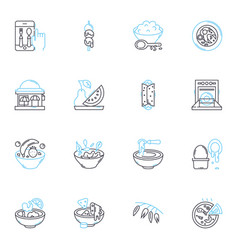 Nutrition Industry Linear Icons Set Nutrients