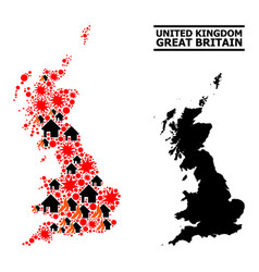 War Collage Map Of Great Britain