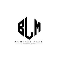 Blm Letter Logo Design With Polygon Shape