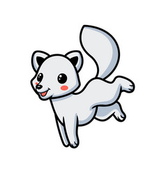 Cute Little Arctic Fox Cartoon Posing