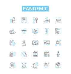 Pandemic Line Icons Set Coronavirus