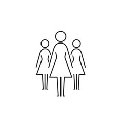 Group Of Three Women Icon Women Team Isolated