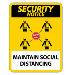 Security Notice Maintain Social Distancing Stay