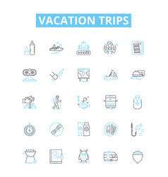 Vacation Trips Line Icons Set Tours