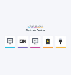 Devices Flat 5 Icon Pack Including Usb Tv