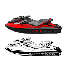 Jet Ski Redisolated On White Background