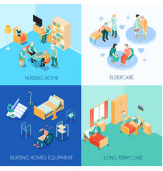 Nursing Care Concept Isometric Icons