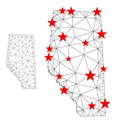 Polygonal Carcass Mesh Alberta Province Map