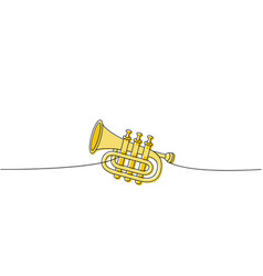 Trumpet One Line Colored Continuous Drawing